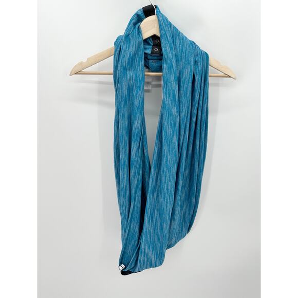 Lululemon Scarf Women ONE SIZE Blue Infinity Nylon Polyester Blend Button Snap - Picture 1 of 5